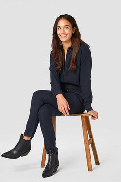 shop stephanie jumpsuit blue black by Kings Of Indigo at thegreenlabels.com