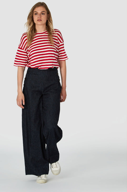 fallon pants dark hemp rinse by Kings Of Indigo on thegreenlabels