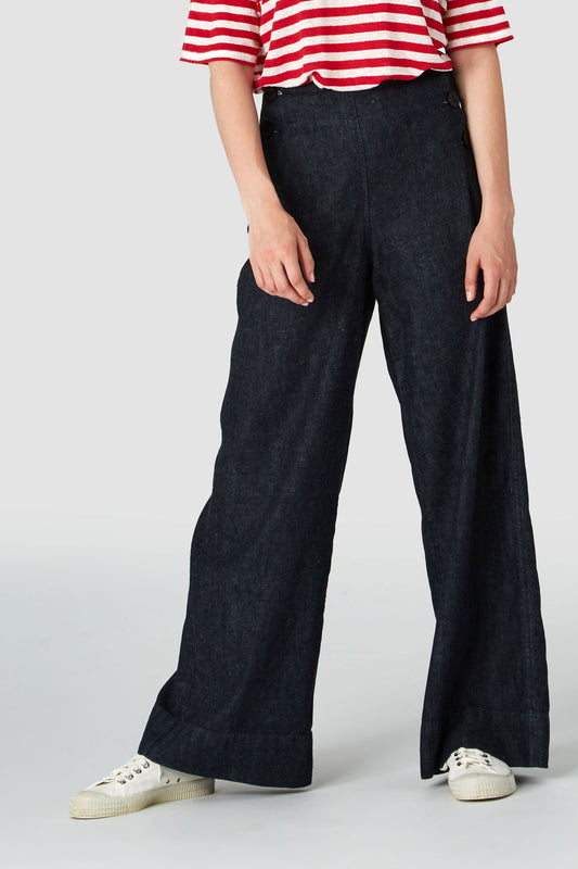 fallon pants dark hemp rinse by Kings Of Indigo on thegreenlabels
