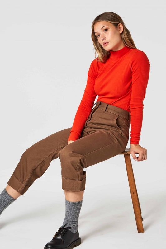 jacobina top rib burnt orange <br> by Kings Of Indigo on thegreenlabels