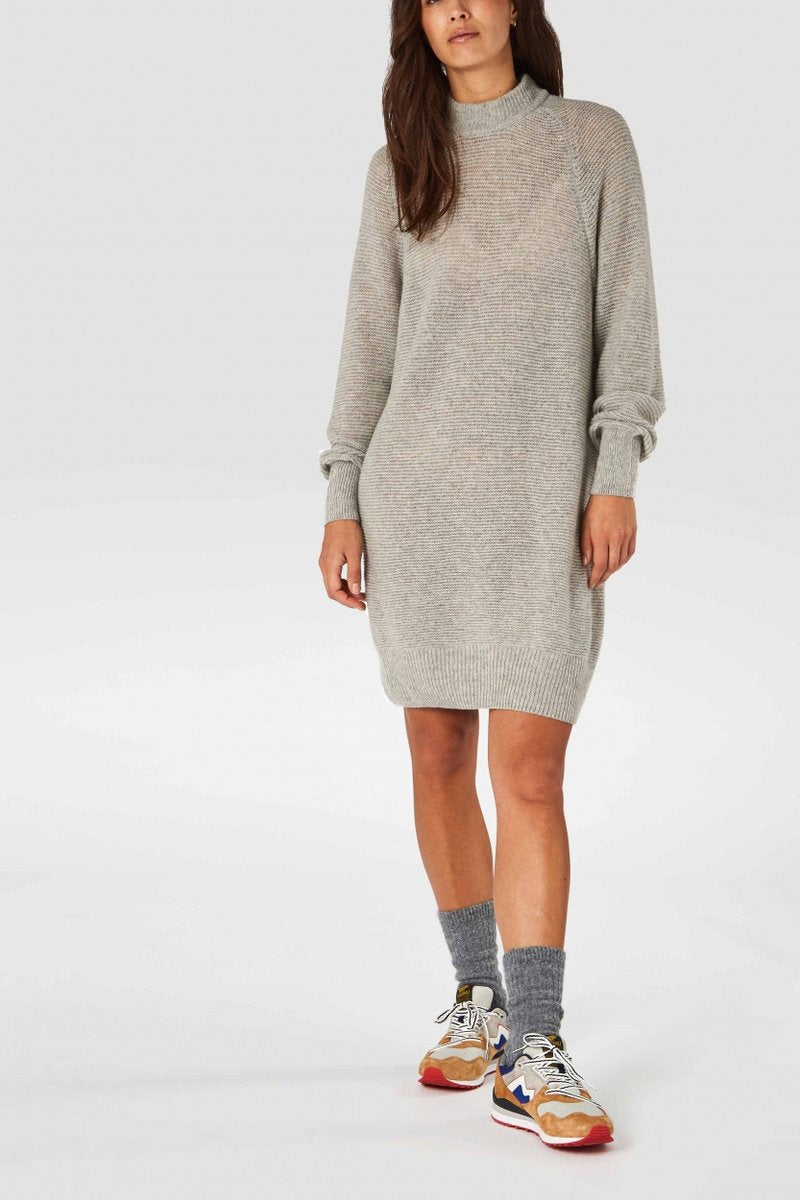 lorraine knitted dress grey melee by Kings Of Indigo