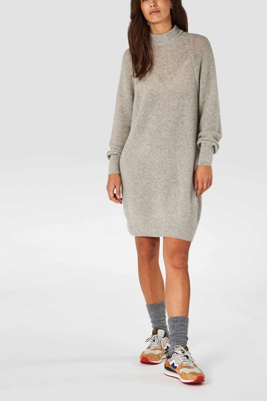 lorraine knitted dress grey melee by Kings Of Indigo