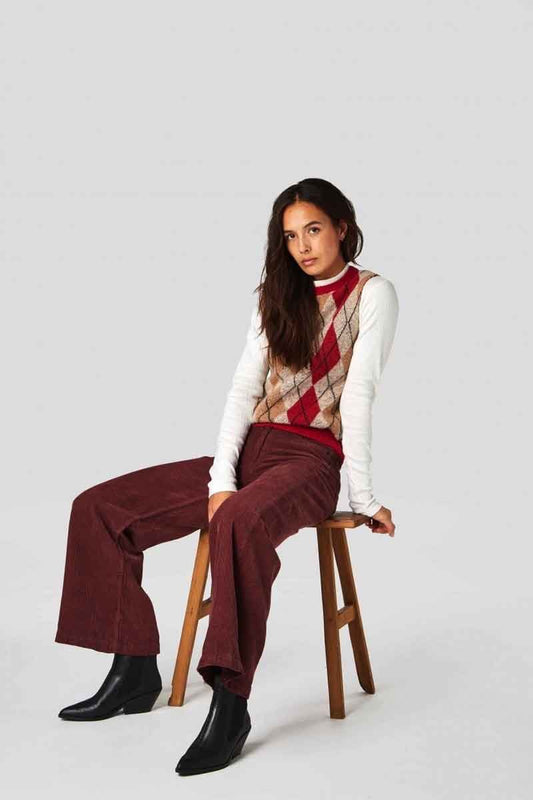 jane corduroy rust pants by Kings Of Indigo on thegreenlabels