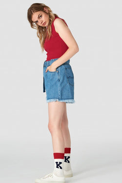 Shop jacobina top sleeveless lipstick red by Kings Of Indigo on thegreenlabels.com