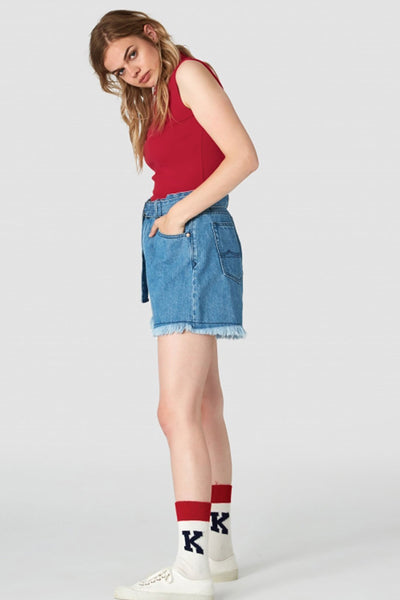 Shop jacobina top sleeveless lipstick red by Kings Of Indigo on thegreenlabels.com