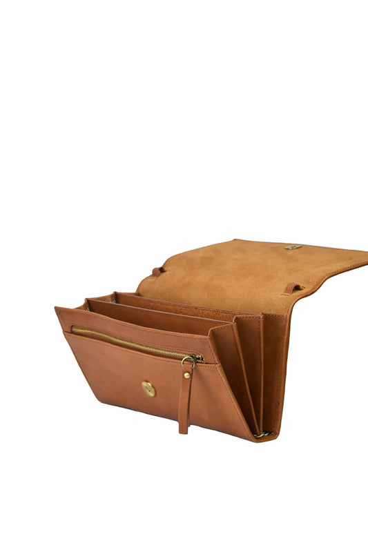 kirsty clutch cognac by O My Bag at thegreenlabels.com