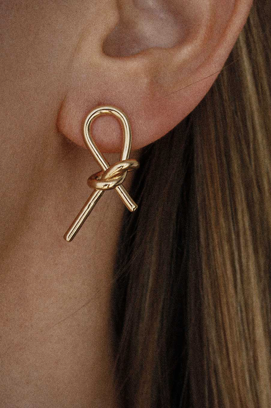large knot earring gold by Sunny Afternoon on thegreenlabels.com