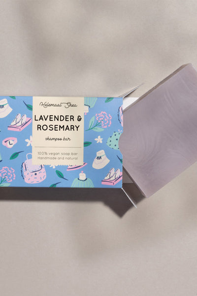 lavender and rosemary shampoo bar by Helemaal Shea on thegreenlabels.com