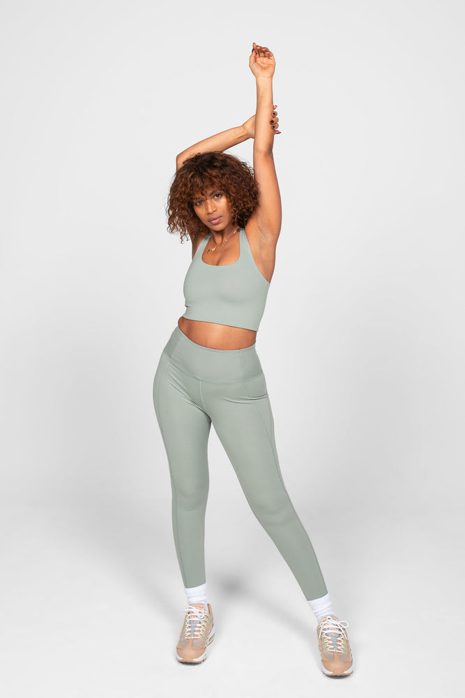 shop compressive high-rise legging agave by girlfriend collective at thegreenlabels