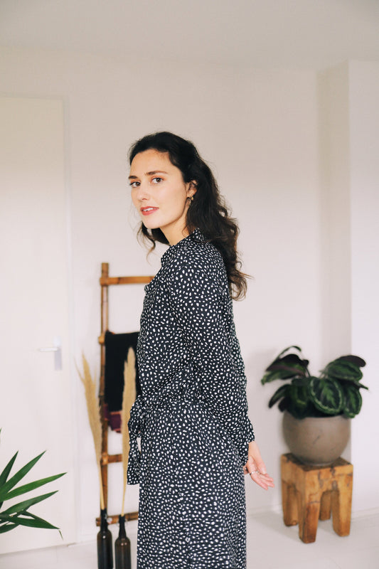 shop nalini maxi dress animal dot by J-LAB3L at thegreenlabels