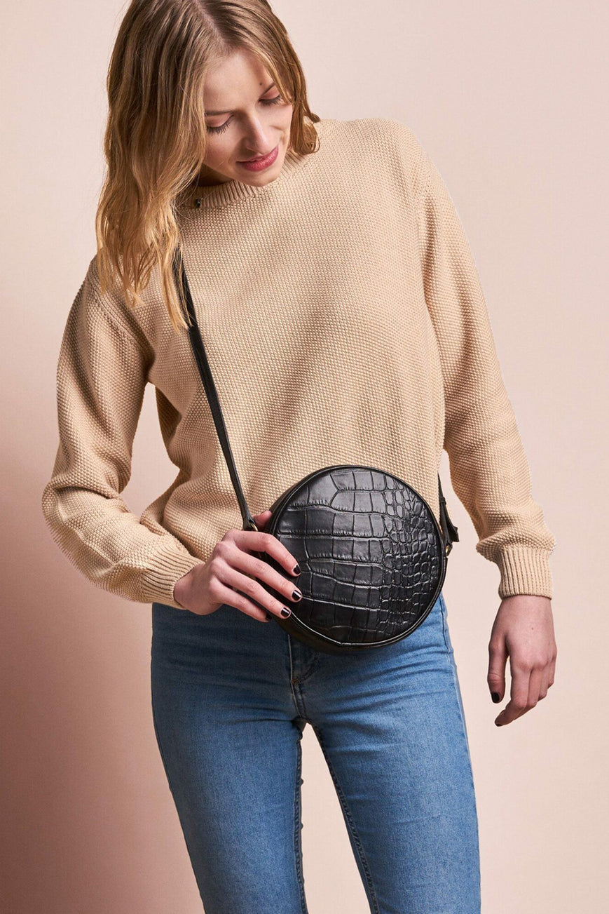 luna croco black by O My Bag on thegreenlabels