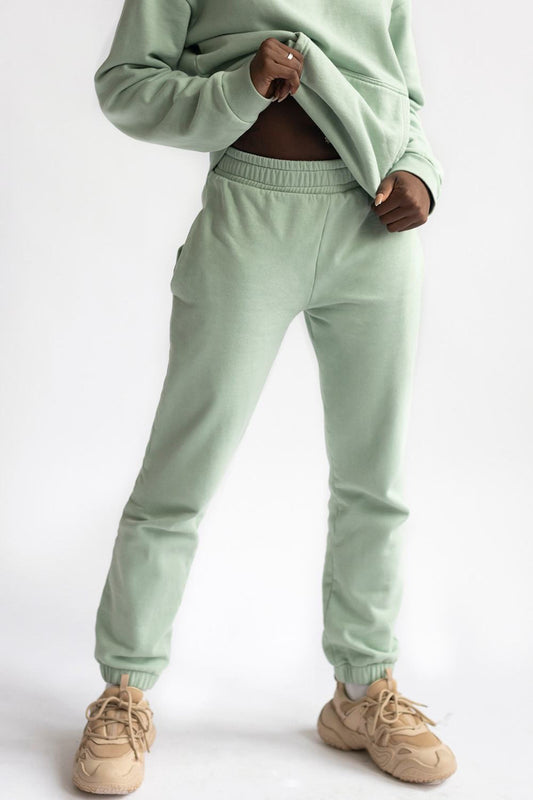 shop matcha green loose pants by capsule studio at thegreenlabels