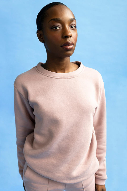 shop dusty rose sweatshirt by capsule studio at thegreenlabels