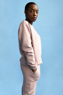 shop dusty rose sweatshirt by capsule studio at thegreenlabels