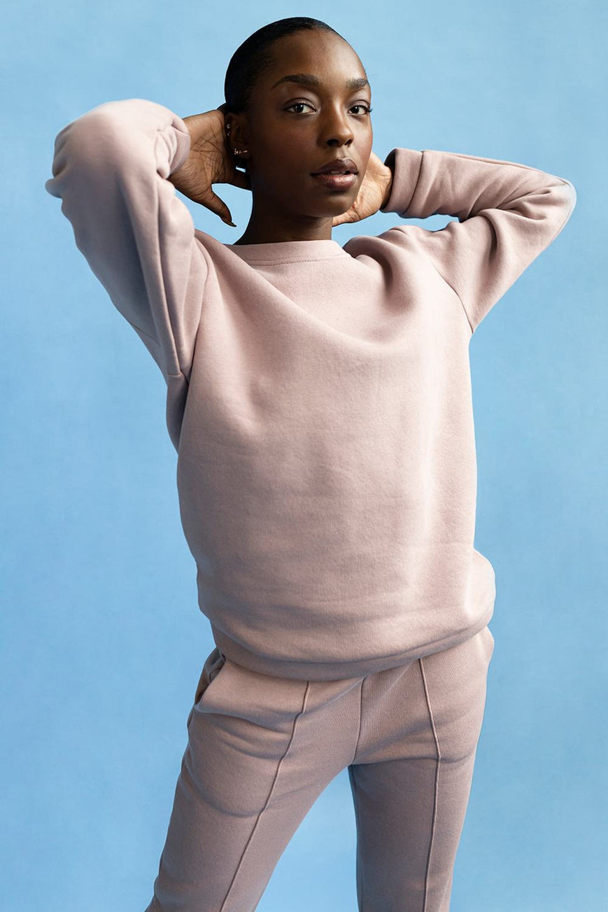shop dusty rose sweatshirt by capsule studio at thegreenlabels