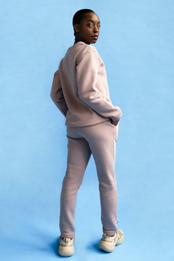 shop dusty rose sweatpants by Capsule Studio at thegreenlabels