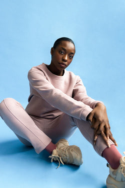 shop dusty rose sweatshirt by capsule studio at thegreenlabels