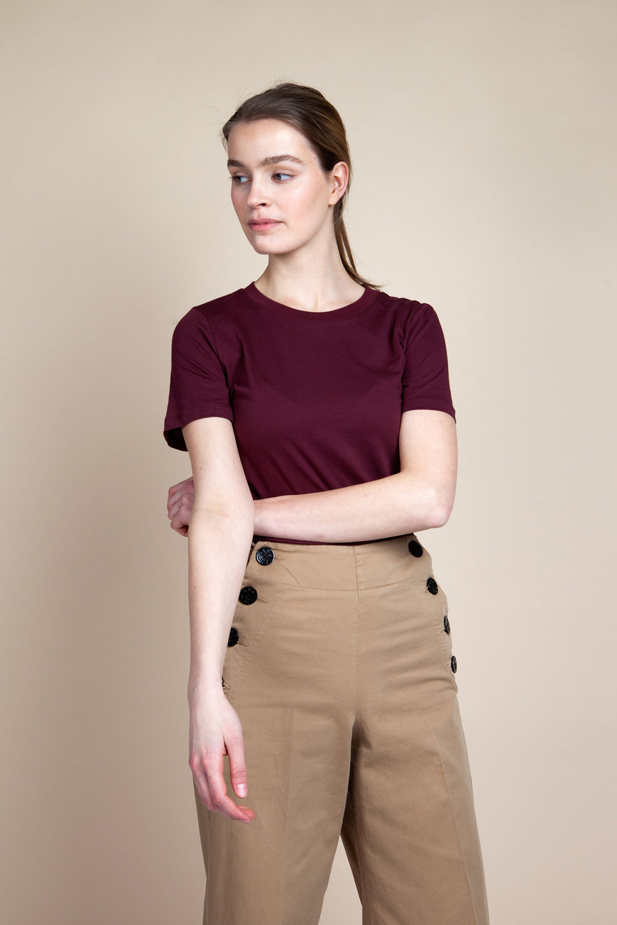 lidaa t-shirt port wine by ARMEDANGELS on thegreenlabels