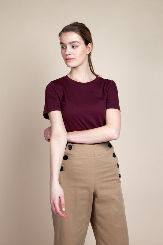 lidaa t-shirt port wine by ARMEDANGELS on thegreenlabels