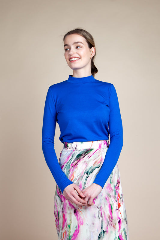 eva long sleeve top blue by Frisur at thegreenlabels