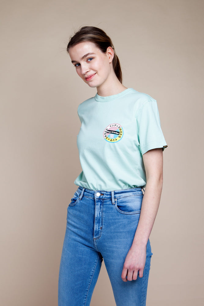 darius crest peach green ash by Kings Of Indigo on thegreenlabels.com