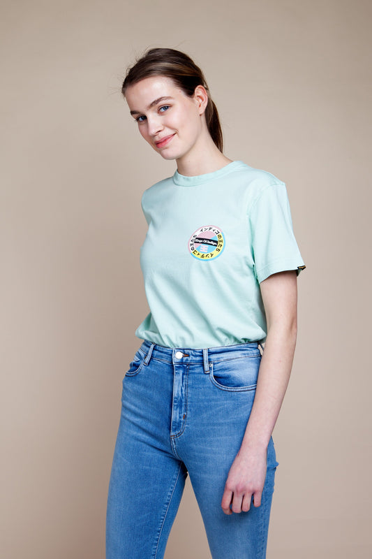 darius crest peach green ash by Kings Of Indigo on thegreenlabels.com