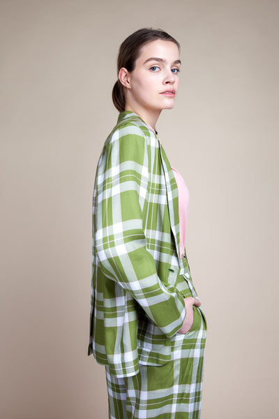 shop kochava pants palm check by Frisur at thegreenlabels