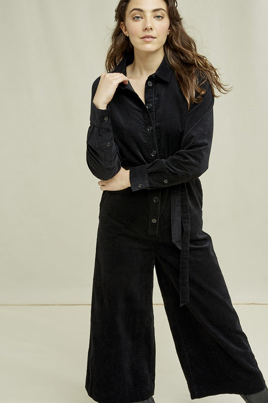 shop mairi velvet boilersuit black by people tree at thegreenlabels