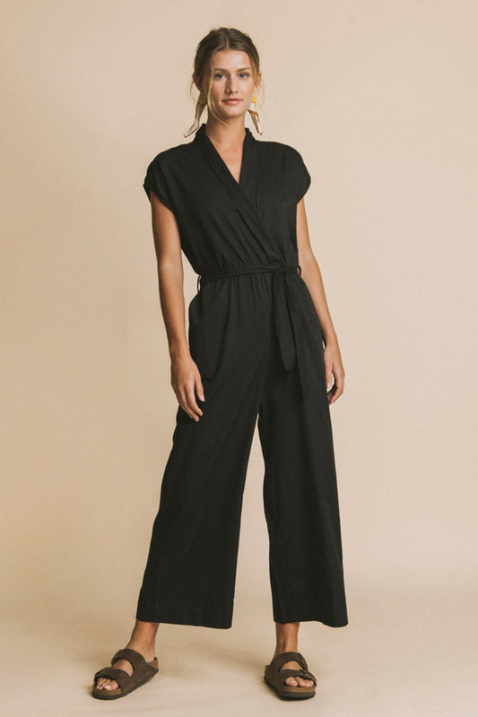 black malawi jumpsuit by Thinking Mu on Thegreenlabels