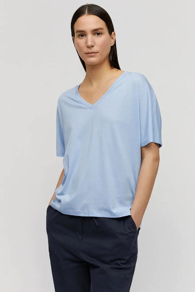 Shop miraa t-shirt pure blue by ARMEDANGELS on thegreenlabels.com