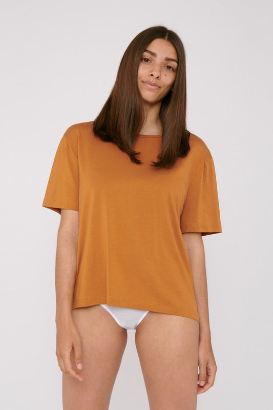 shop TENCEL™ lite t-shirt ocher by organic basics at thegreenlabels