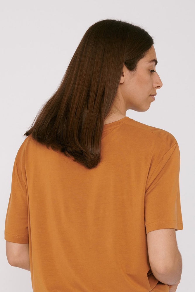 shop TENCEL™ lite t-shirt ocher by organic basics at thegreenlabels