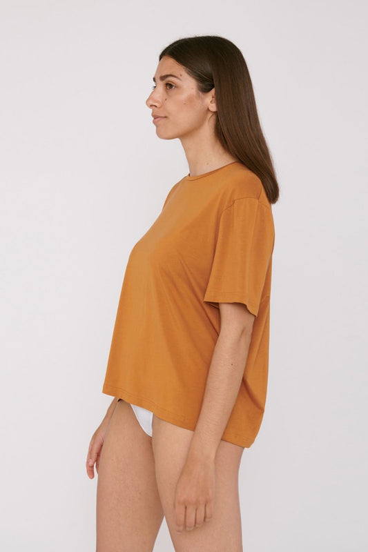 shop TENCEL™ lite t-shirt ocher by organic basics at thegreenlabels