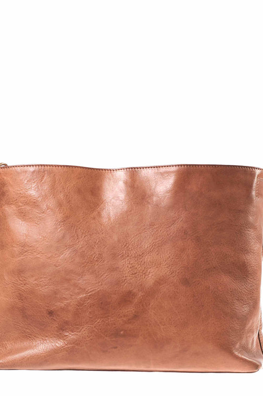olivia horizontal shopper cognac by O My Bag on thegreenlabels
