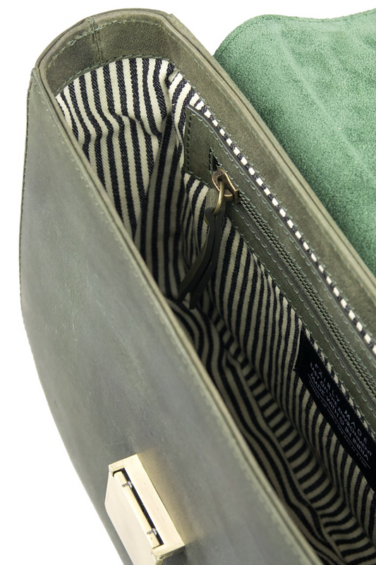 The Meghan green hunter leather by O My Bag on thegreenlabels