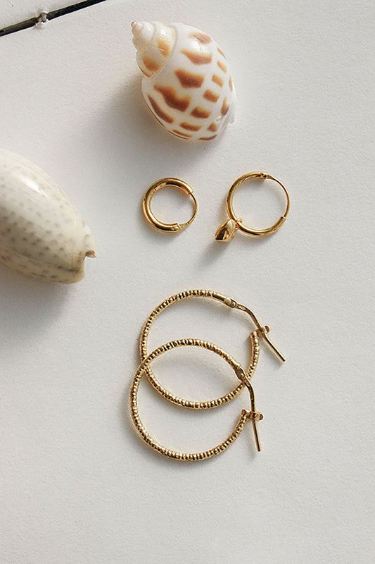 orion earring hoop gold by Neinties on thegreenlabels.com