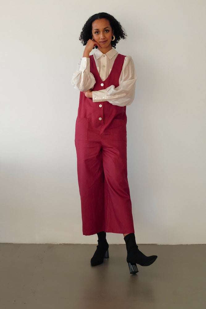 Lou jumpsuit - terracotta by Pina Studio on thegreenlabels