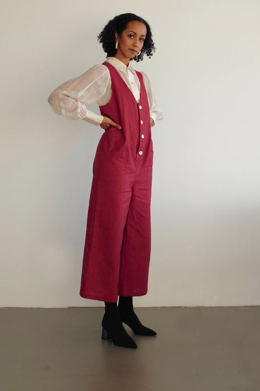 Lou jumpsuit - terracotta by Pina Studio on thegreenlabels
