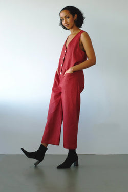 Lou jumpsuit - terracotta by Pina Studio on thegreenlabels