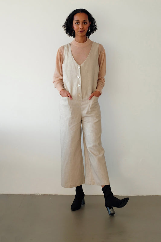 Lou jumpsuit - ecru by Pina Studio on thegreenlabels