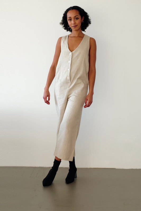 Lou jumpsuit - ecru by Pina Studio on thegreenlabels
