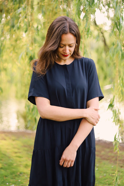 pia long dress navy by Rita Row at thegreenlabels