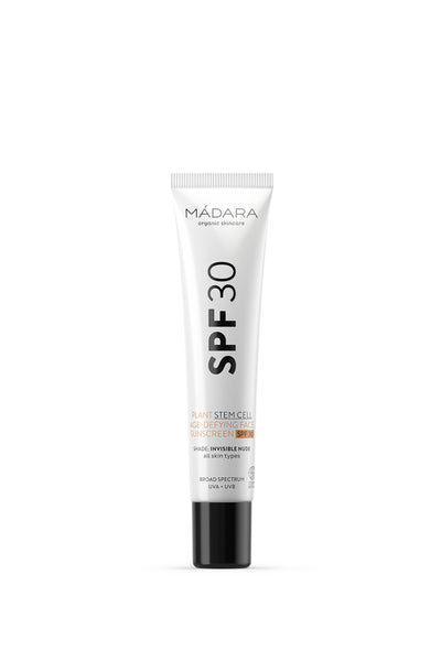 shop age-defying face sunscreen SPF 30 by Mádara at thegreenlabels