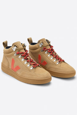 shop roirama sneakers suede desert orange gum sole on thegreenlabels