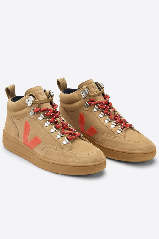 shop roirama sneakers suede desert orange gum sole on thegreenlabels