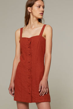 Shop coco dress rust by Rita Row on thegreenlabels
