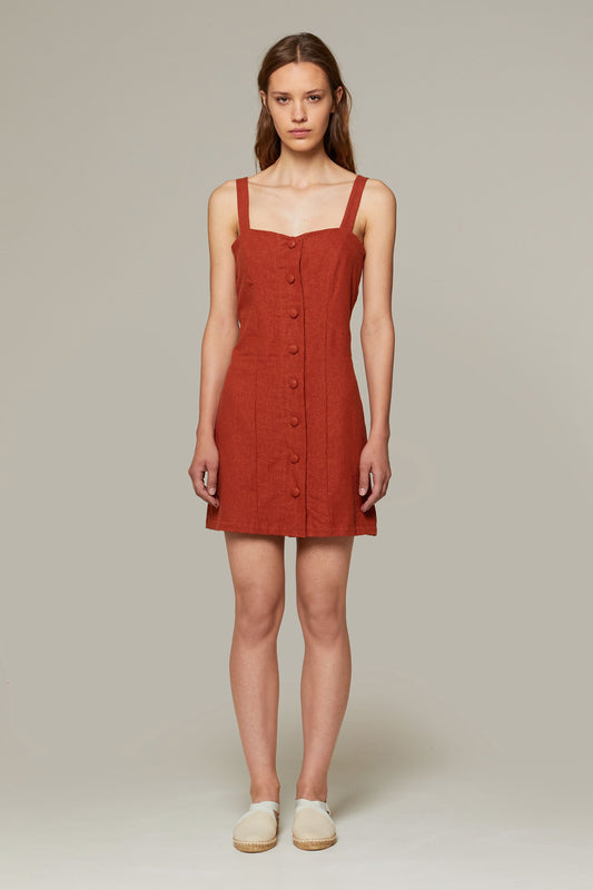 Shop coco dress rust by Rita Row on thegreenlabels