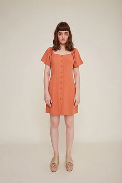 sabina clay linen dress by Rita Row on thegreenlabels