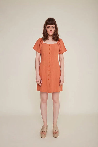 sabina clay linen dress by Rita Row on thegreenlabels