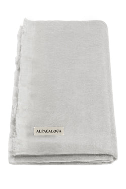 woven scarf light grey by Alpaca Loca on thegreenlabels.com